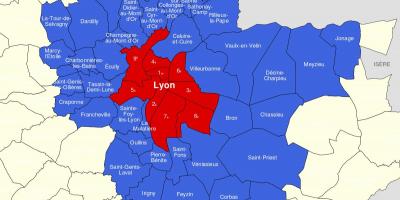 Térkép Lyon külvárosában 