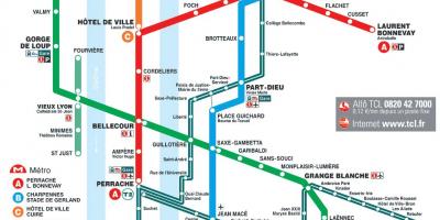 Lyon, franciaország metró térkép