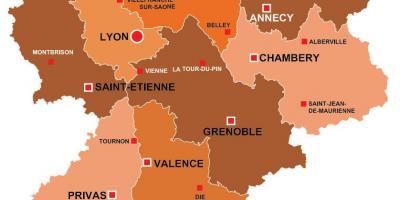 Lyon régió franciaország térkép