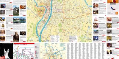 Lyon, franciaország turista térkép