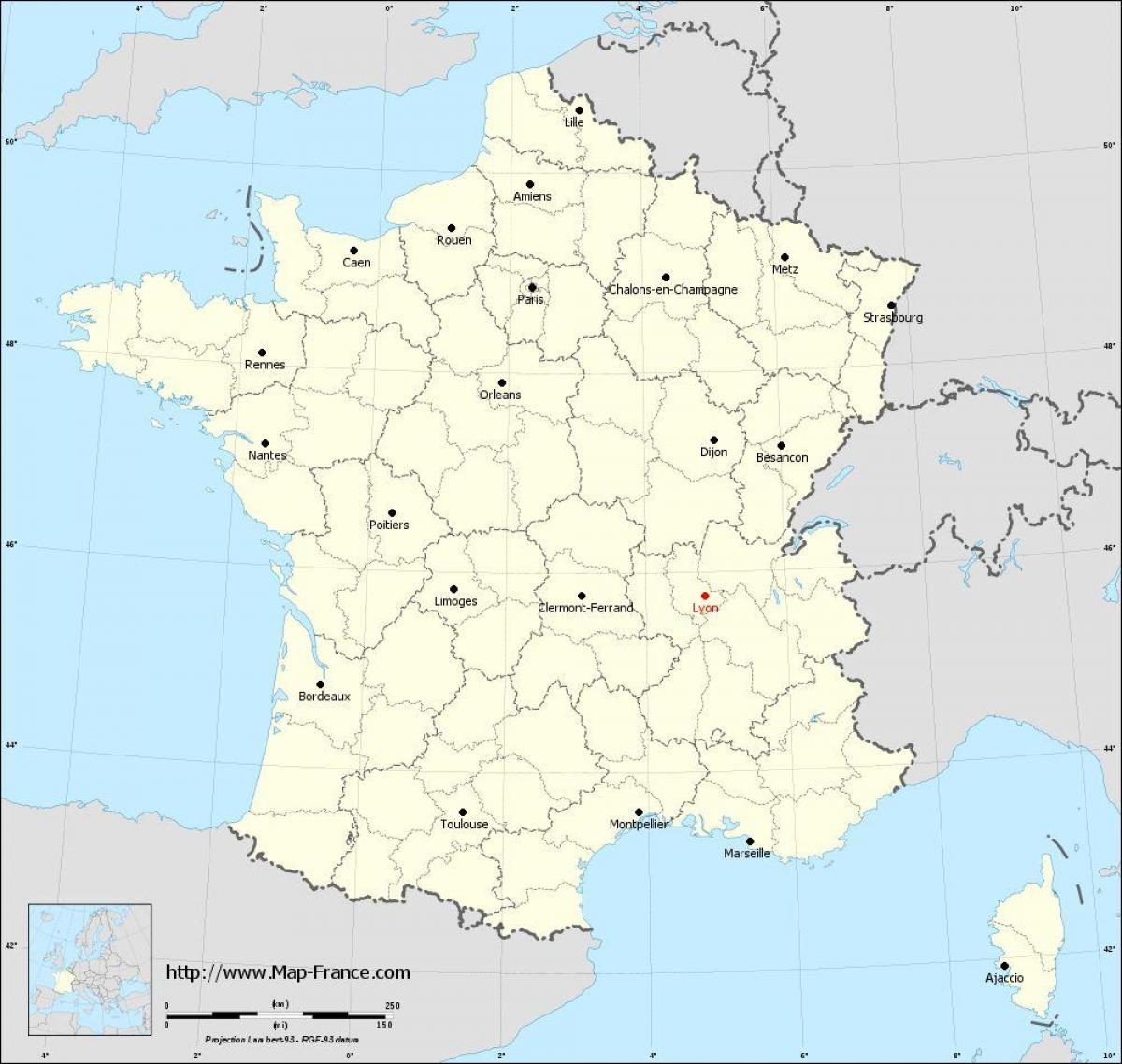 Lyon a térképen