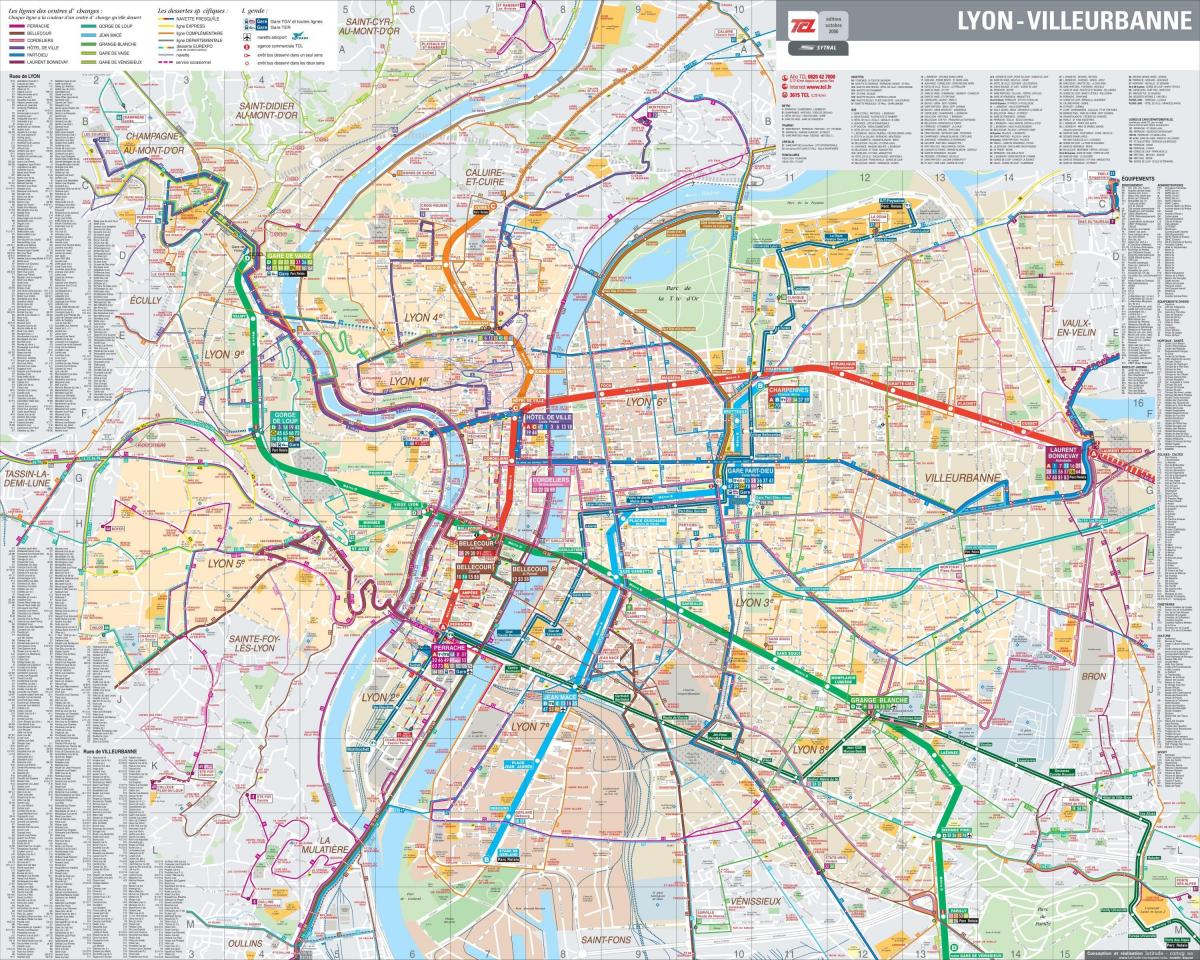 Lyon busz útvonal térkép