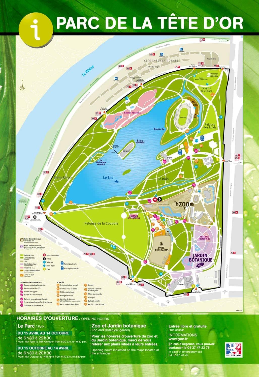 térkép Lyon park