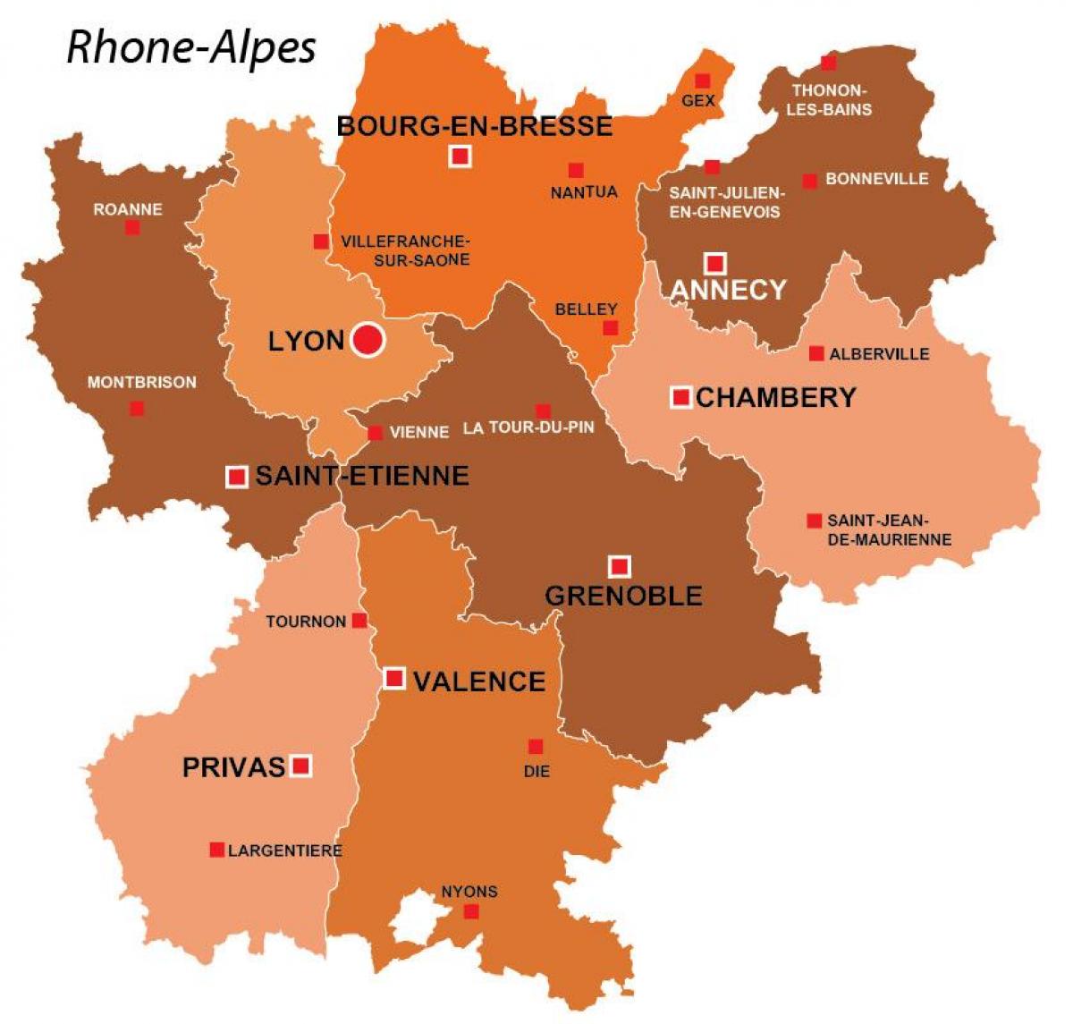 Lyon régió franciaország térkép