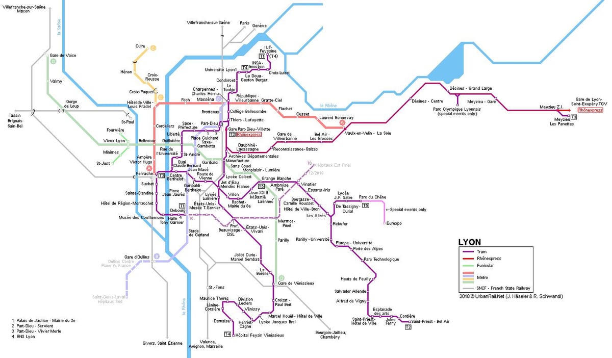 térkép rhone express Lyon